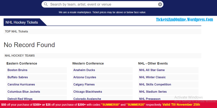 CHEAPEST NHL HOCKEY TICKETS ONLINE WITHOUT SERVICE FEES FOR SPECIAL EVENTS